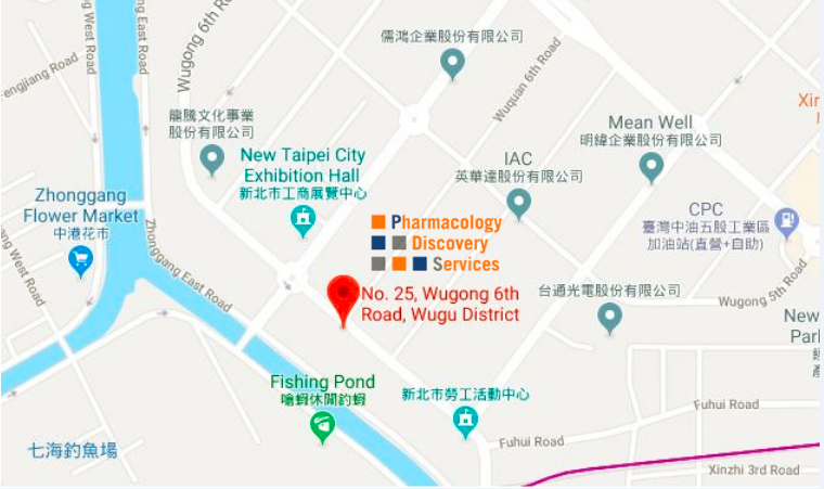 Pharmacology Discovery Services Map Taiwan